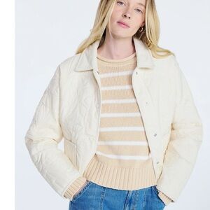 Cream Quilted Women's Jacket